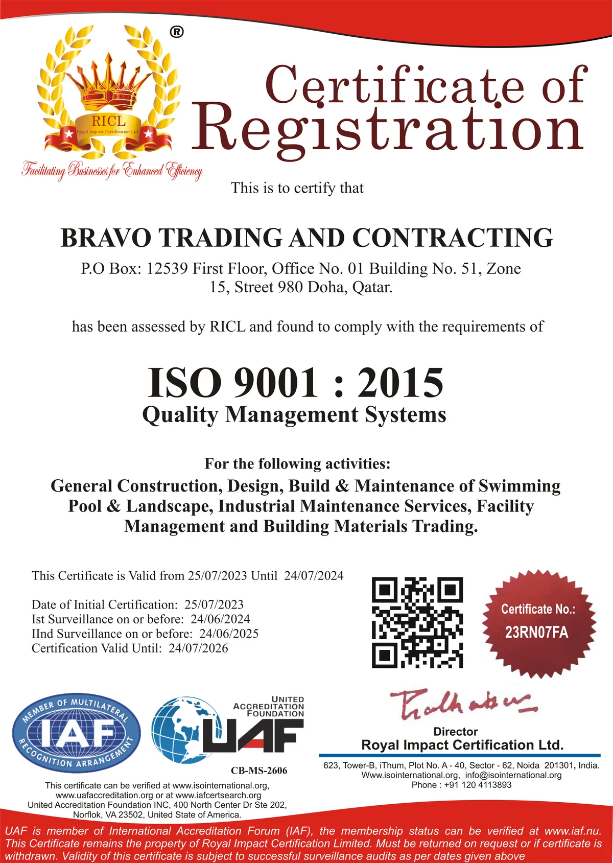QS certificate